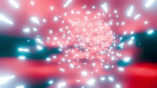 Boucle Vj du tunnel de la nébuleuse rouge avec fond spatial