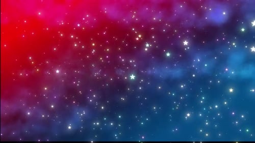 Dynamic Twinkling Stars on Red and Blue Gradient
