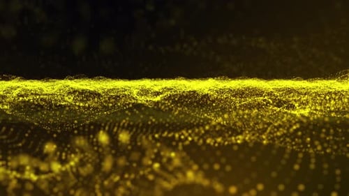 Dynamic Golden Particle Waves Abstract Background