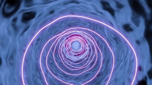 Abstract hypnotic background of fluctuating rings