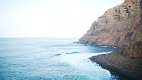 Incredible Aerial View on Mountain with Ocean Scenery of Volcanic Island of Tenerife Canary Islands
