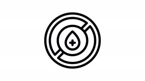 Minimalist Animated Medical Drop Plus Icon Reveal