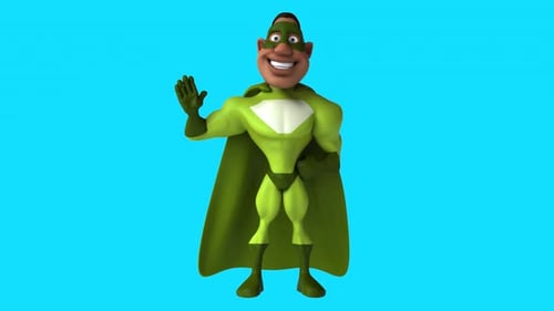 Super héros de dessin animé en 3D amusant (avec canal alpha inclus)