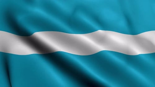 Waving Blue and White Horizontal Flag Loop Animation