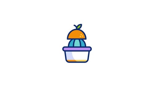 Animated Orange Juicer Icon for Food and Beverage Projects