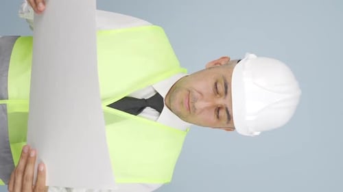 Vertical video of Engineer who doesn't like the project.