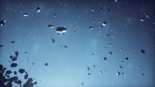 Immense Field of Treacherous Asteroids in a Cosmic Nebula