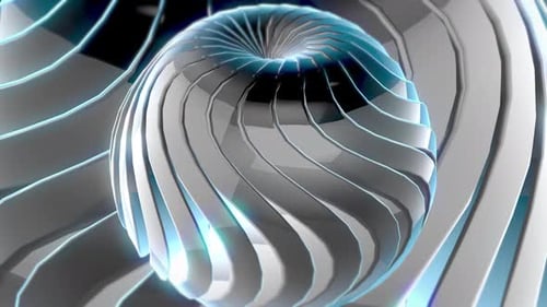 Animación 3D de la rotación de fondo de objetos flotantes abstractos 02. 4 K