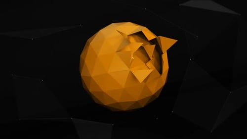 Orange Geosphere Abstract