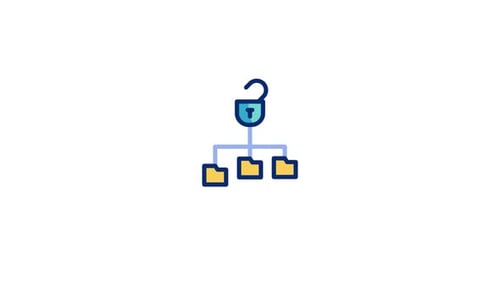Flat Design Network Security Locking Animated Icon