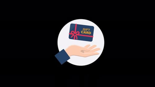 Animationsvideo „Hand mit Geschenkkarte“, transparent