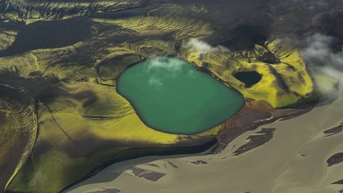 Aerial view of Landmannaleio, Iceland.