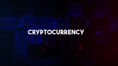 Cryptocurrency Glitch Title Animation With Cinematic Background
