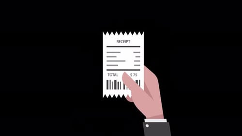 Receipt in Hand Alpha Channel 4K