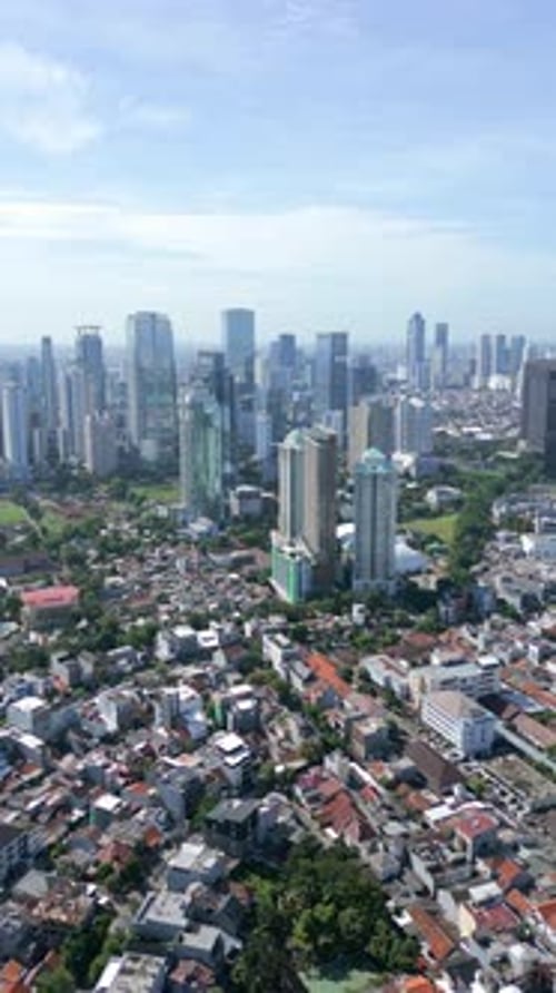 Aerial View of Jakarta City Skyline with Modern Skyscrapers Indonesia