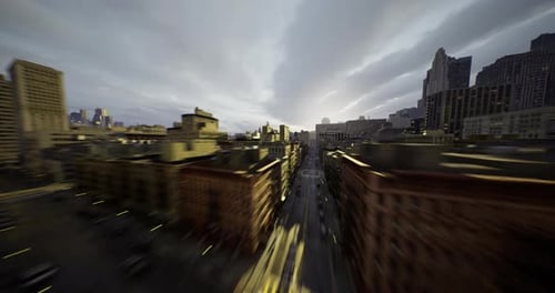 City Skyline at Dusk Highlighting Urban Architecture and Vibrant Atmosphere