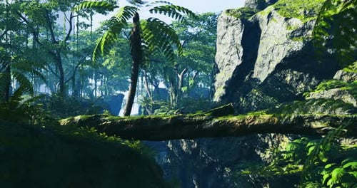 Lush Green Tropical Jungle Environment Loop Animation