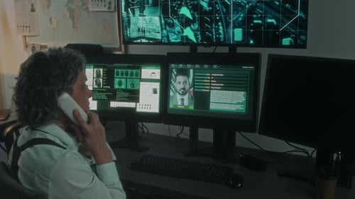 Une agente de renseignement parle au téléphone lors d'une enquête sur le terrorisme domestique
