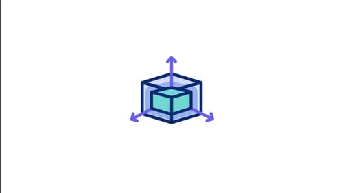 Animated Cube Icon Scale and Resize