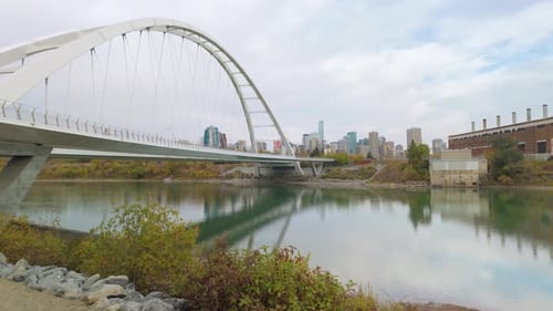 Over Looking The River and Bridge Down town Edmonton Alberta