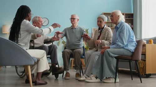 Group Therapy Unity Exercise in Nursing Home