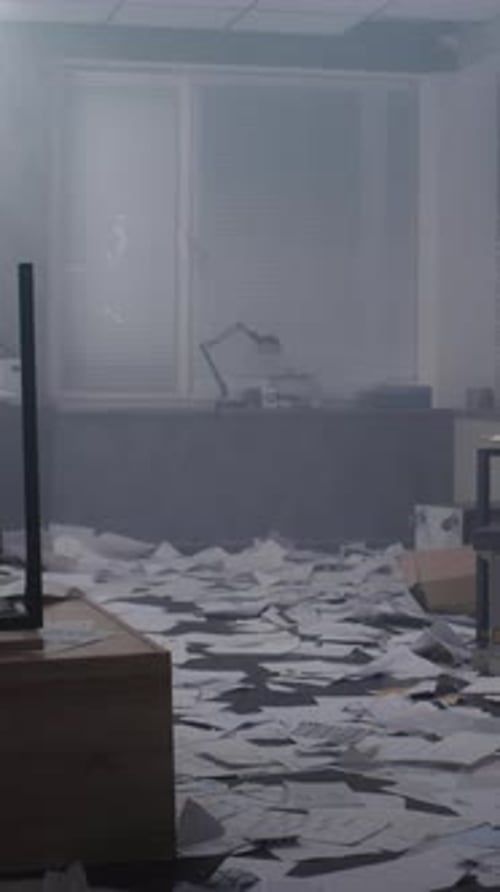 Crime Scene of Bank Robbery at Night or Murder Case