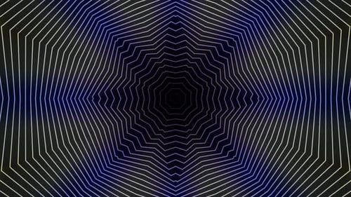 Abstract Hypnotic Glowing Geometric Lines Tunnel Background Loop