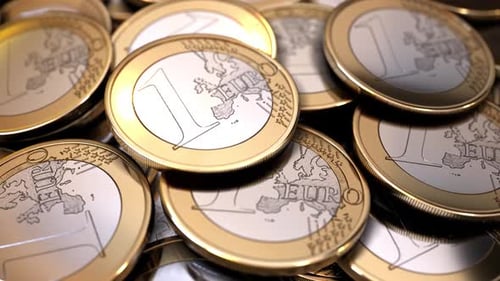Falling Euro Coins: Dynamic Money Pile Animation