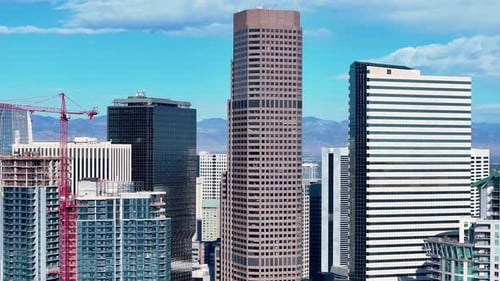 Denver Skyscrapers Telephoto Midday