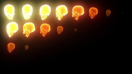 Glowing Skulls Animation for Halloween and Dark Projects