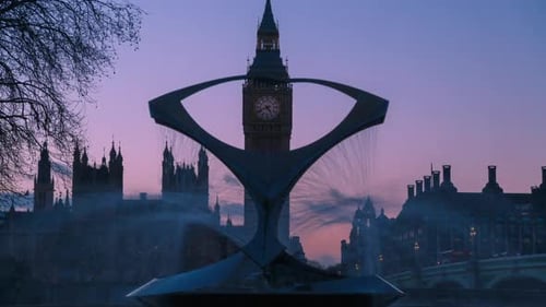 Big Ben Timelapse do crepúsculo à noite