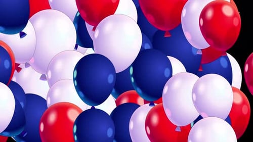 video transition 4th of july united states with patriotic symbols with alpha 4k channel