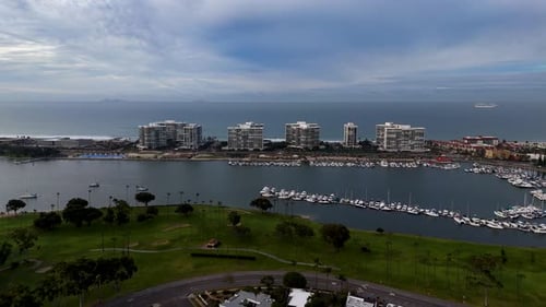 Aerial view of Coronado bay and buildings, United States.