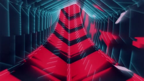 VJ Loop 3D Realistic Modern Retro Neon Cyber Tunnel Wallpaper Background