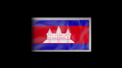 Realistic 3D Cambodia National Flag Waving Animation