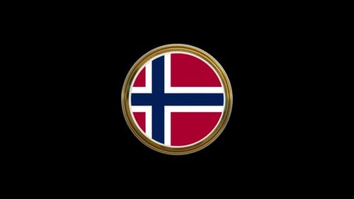 Norway Flag Circle Icon Loop Animation