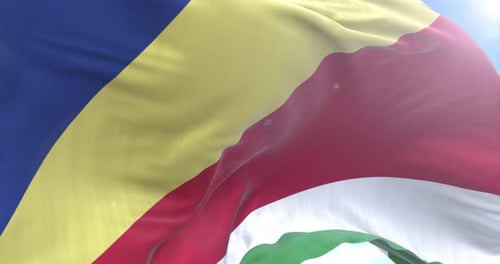 Seamless Loop of the Seychelles National Flag Waving Realistically
