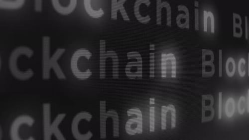 Bewegungshintergrund für Blockchain-Grid-Bildschirme