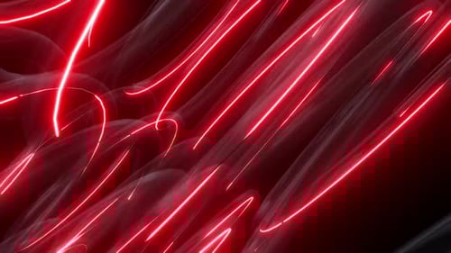 Dynamic Red Neon Light Trails Animation
