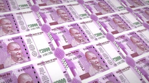 Indian Rupee Banknote Bills loop video
