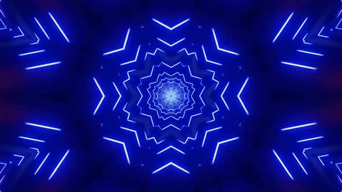 Abstract Neon Geometric Tunnel Loop Background