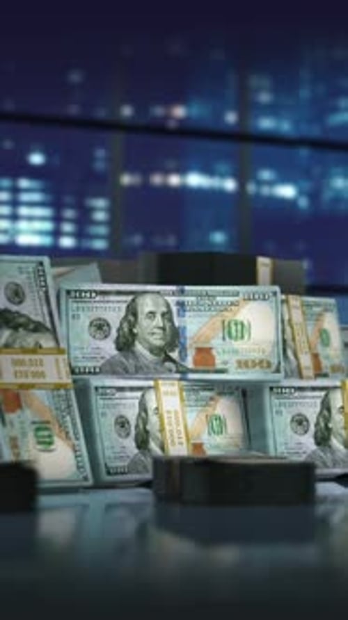 Money Counting Machine Cash Finance Concept Loop 4K