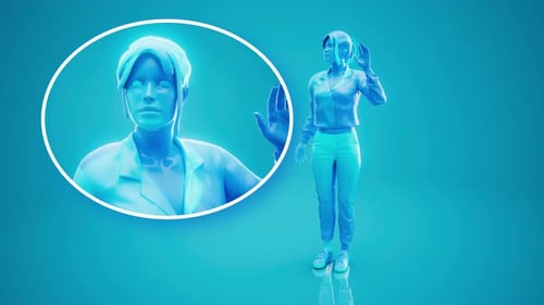 Konzeptionelle Animation einer Frau mit Hörverlust