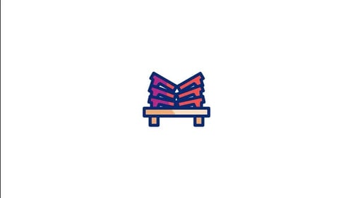 Animated Geometric Picnic Table Folding and Unfolding