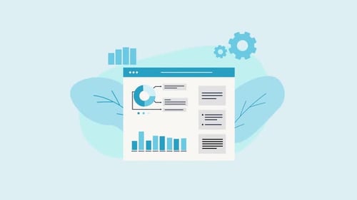 Animated Flat Design Dashboard with Data Analytics Charts