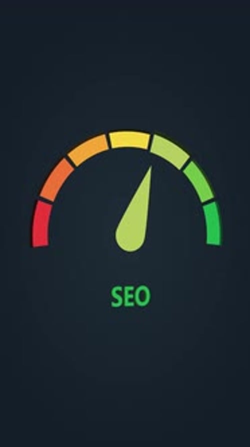 Virtical Video of SEO Gauge Meter Going Up Animation