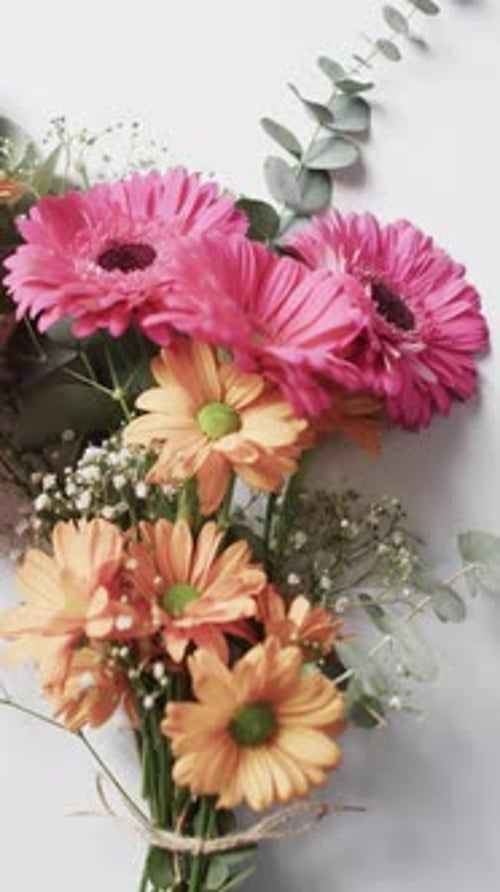 Beautiful Daisy Bouquet with Pink and Orange Blooms