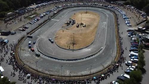 static shot of the end of a race with recovery