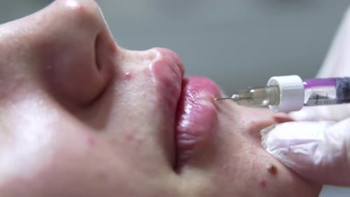 Lip Filler Injection Close Up Beauty Treatment