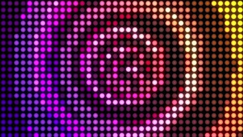 Abstract Colorful Pulsating LED Light Grid Background